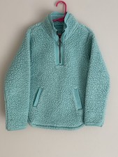 Cuddly Sherpa Girls Mint Long Sleeve 1/4 Zip Curved Hem Faux Fur Sweatshirt 5/6