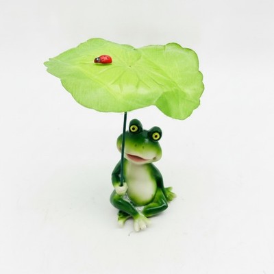 Sitzende Froschfigur Standfigur Frosch Dekofigur Kompakt für Mini-Landschaft