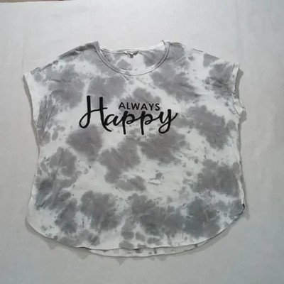 Bare your soul women's size 1X crop embroidered white gray black t-shirt