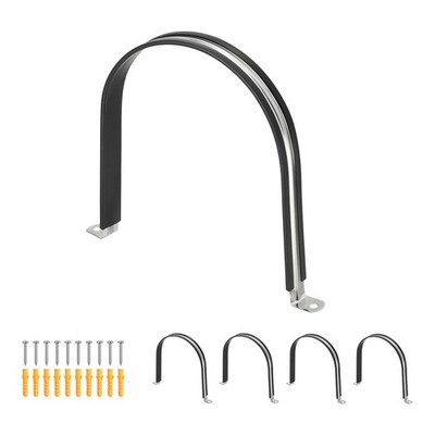 5Pcs Pipe Strap Clamp, 180mm(7.09'') Rubber Cushioned U Bracket Clamps