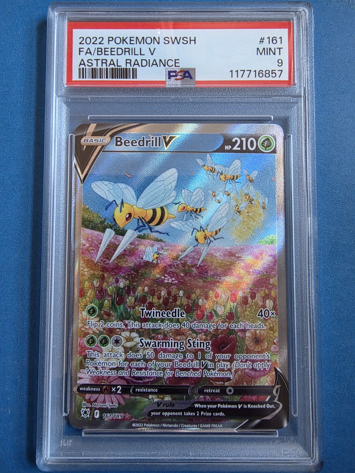 Pokémon TCG Beedrill v 161/189 Astral Radiance 2022 Alt Art PSA 9