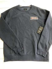Brixton Sweatshirt Mens Medium Mood Indigo Lightening Crew Logo BRXTN Pullover