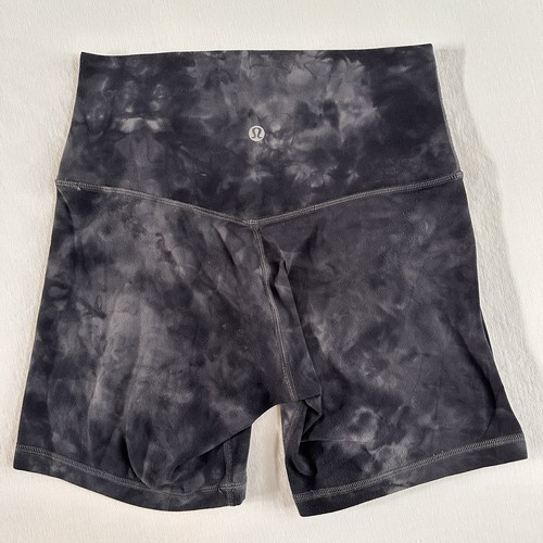 Lululemon Align Diamond Dye Pitch Black Grey Short 4 high rise Yoga Bike