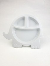 Pottery Barn Kids Elephant Silicone Plate Divided Compartments 7  Gray Animal