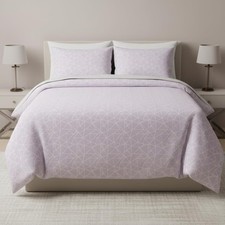Image of 3D Geometric Duvet Cover Set Microfiber Bedding with Pillowcase Bedroom Decor UK