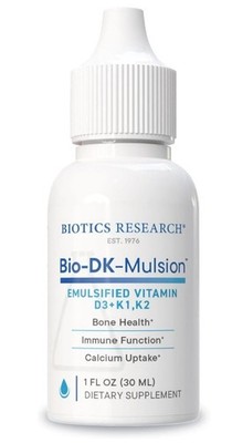 Biotics Research Bio-DK-Mulsion Vitamin D3 K1 K2 Drops Bone Health Immune 1oz
