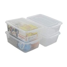 14 Quart Plastic Storage Bins with Lid, Clear Latching Box, Set of 4