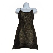 Alice + Olivia Delora Gold Sequin Snakeskin Print Bodycon Mini Dress Size 2