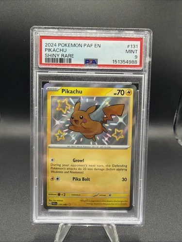 2024 POKEMON PAF EN-PALDEAN FATES SHINY RARE #131 PIKACHU PSA 9