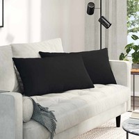 Sofa Kissen 2 Pcs Schwarz 80 X 40 Cm