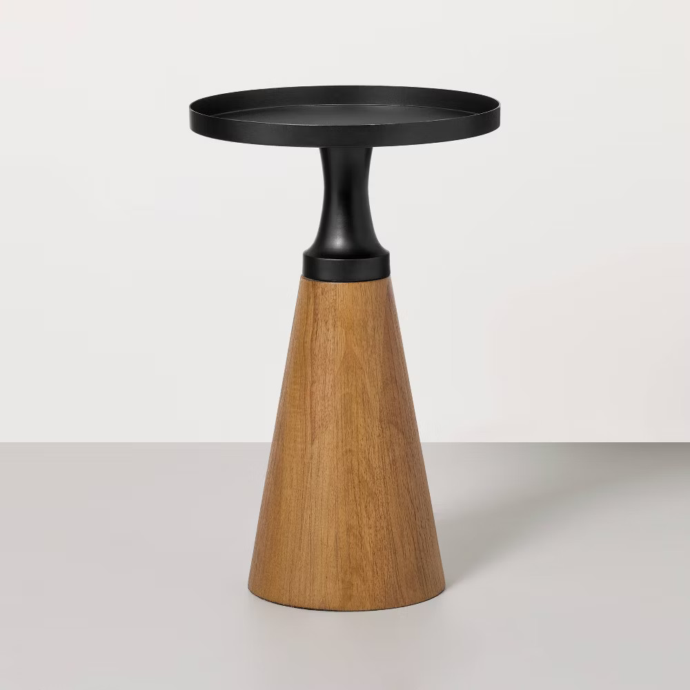 14" Accent Table Round Top Wood/Metal - Hearth & Hand with Magnolia