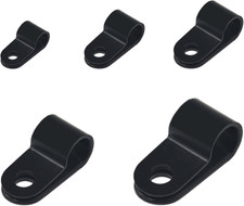 240 PCS R Type Cable Clips,Cable Cleats,P Clips (Black)