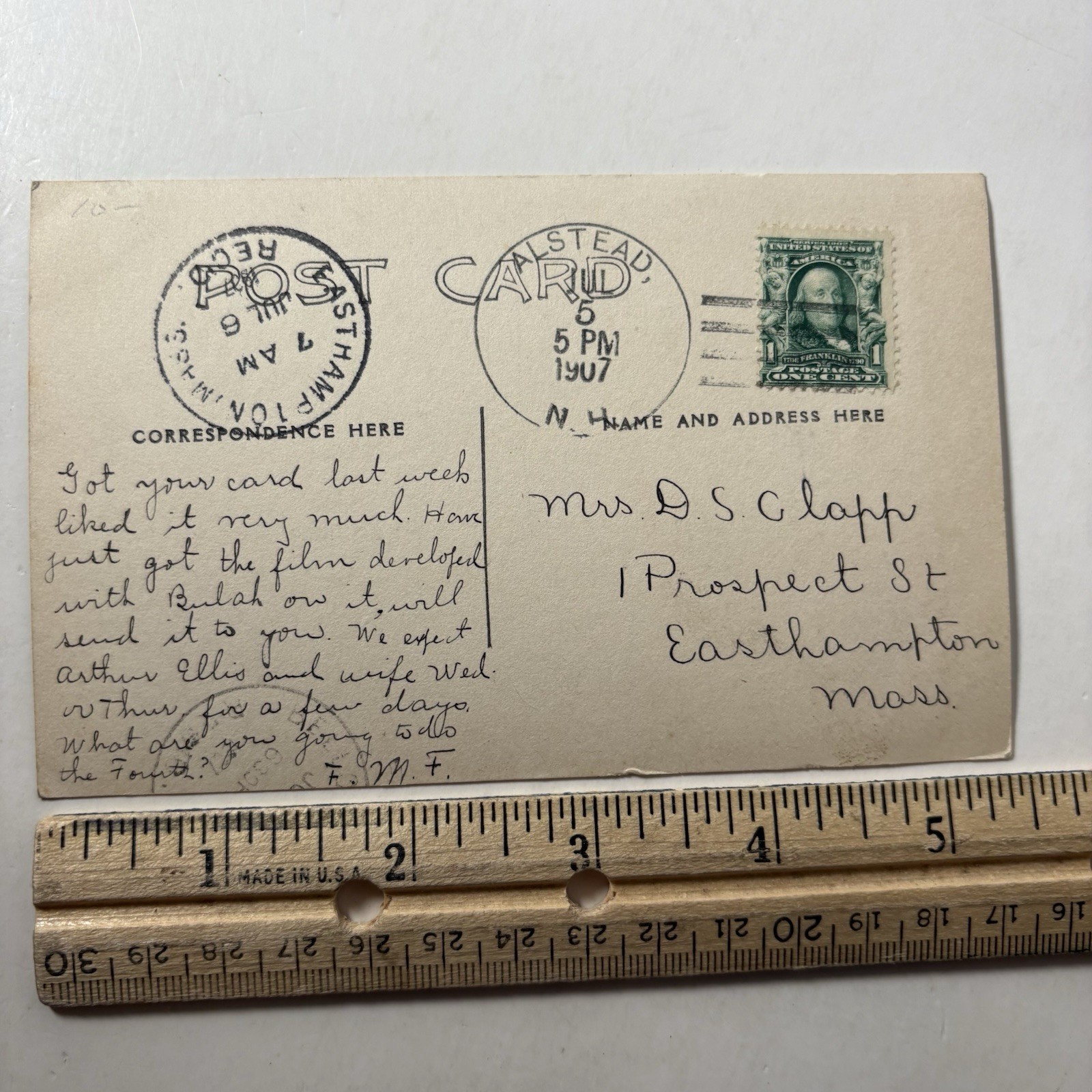 RPPC Alstead NH Universalist Church Iron Bridge Antique New Hampshire Postcard