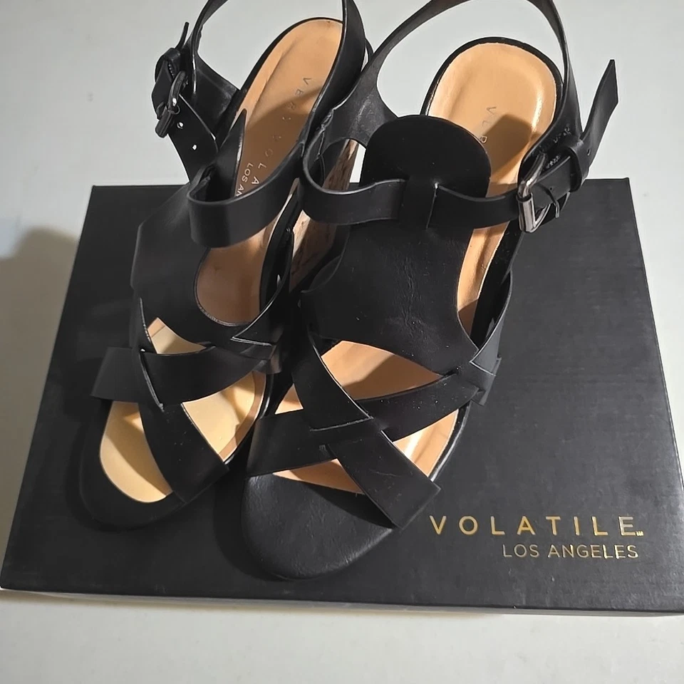 Very Volatile Clarice 女式 7 码楔形黑色侧带 — 第 2/4 张图片