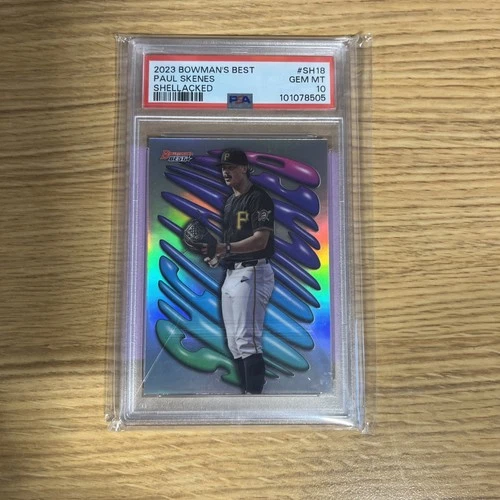 PSA 10 PAUL SKENES 2023 Bowman's Best SHELLACKED REFRACTOR PIRATES GEM MINT