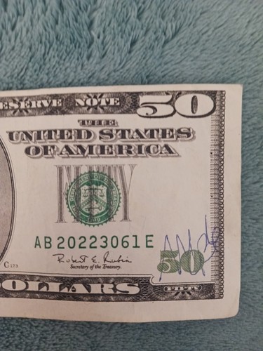 Rare $50 Bill 1996 Errors .Miscut Misaligned. Birthday/Anniversary June 30,2022 - Picture 3 of 4