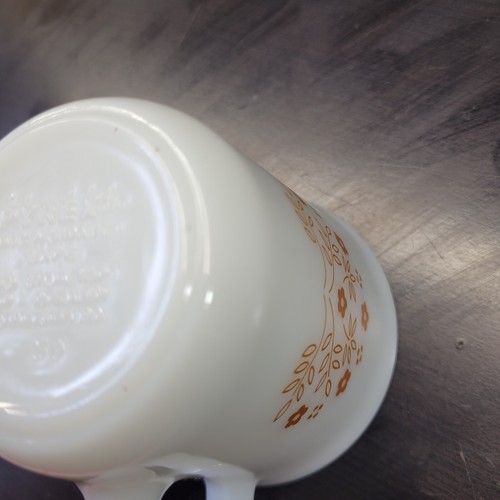 Vintage Pyrex Milchglas Milchkännchen Braun Blumen Floral Sommer #59 Mikrowellengeeignet - Bild 9 von 12
