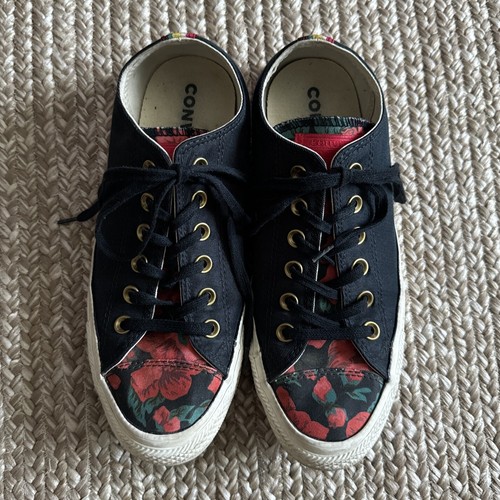 Converse CTAS Ox Low Chuck Taylor Roses Cherry Red Black Damen 8 #sh5 - Bild 2 von 10