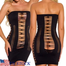 Sexy Womens Lingerie Fishnet Sheer Babydoll Nighties Bodystocking Fancy Dress