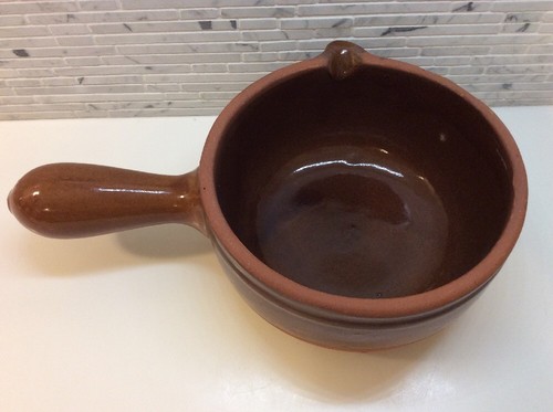 French TERRA COTTA Sauce Pan France 19 cm Vallauris Style Casserole Cassoulet - Picture 7 of 7