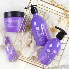 Luseta Biotin&Collagen Shampoo Conditioner Serum Mask 4pcs Set Thin Hair Growth