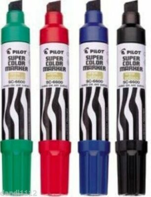 Black Blue Red and Green Pilot Jumbo Refillable Permanent Super Color Marker