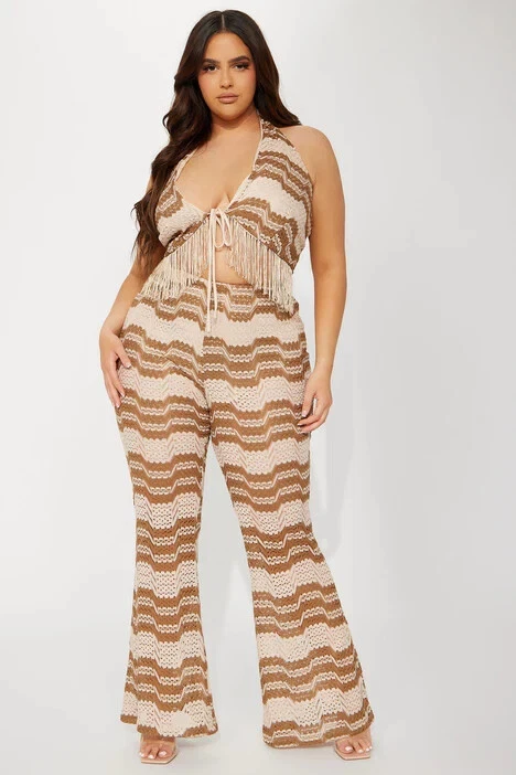 Fashion Nova Festival Day Fringe Flare Pant 2 Piece Set Plus Size 3X Halter  Top | eBay