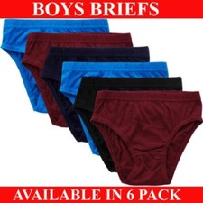 Boys Briefs Cotton Underwear 6 Pack Rich Knickers Kids Underpants 2-13 Years