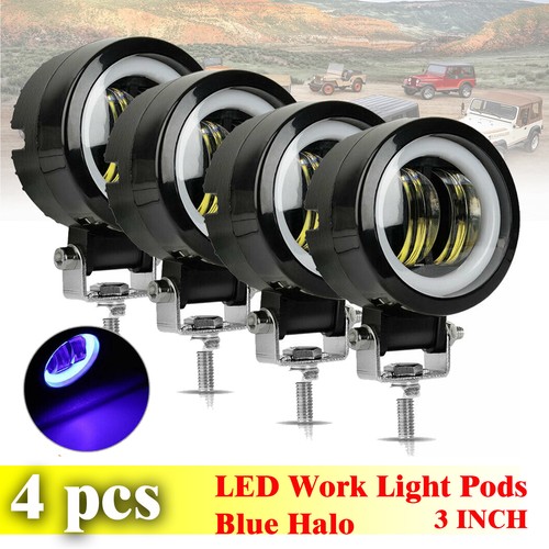 3 Inch 40W Fog Light White 6000K 10-80V DC 8000LM Waterproof Round LED Angel Eye - Picture 13 of 16