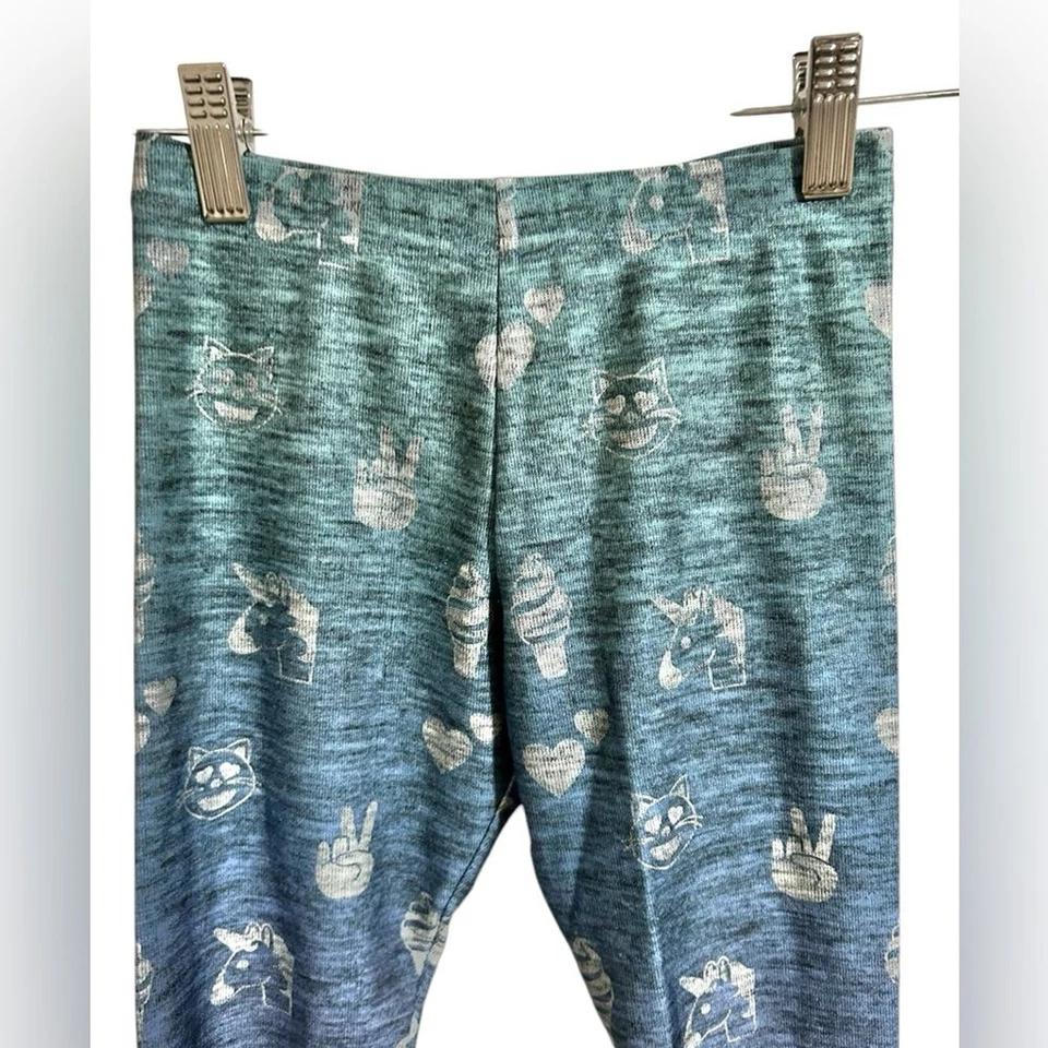 Terez Niñas Medianas Leggings Azul Ombre Estampado Emoji Ropa Activa Atlética Yoga Niños Foto 3 de 4