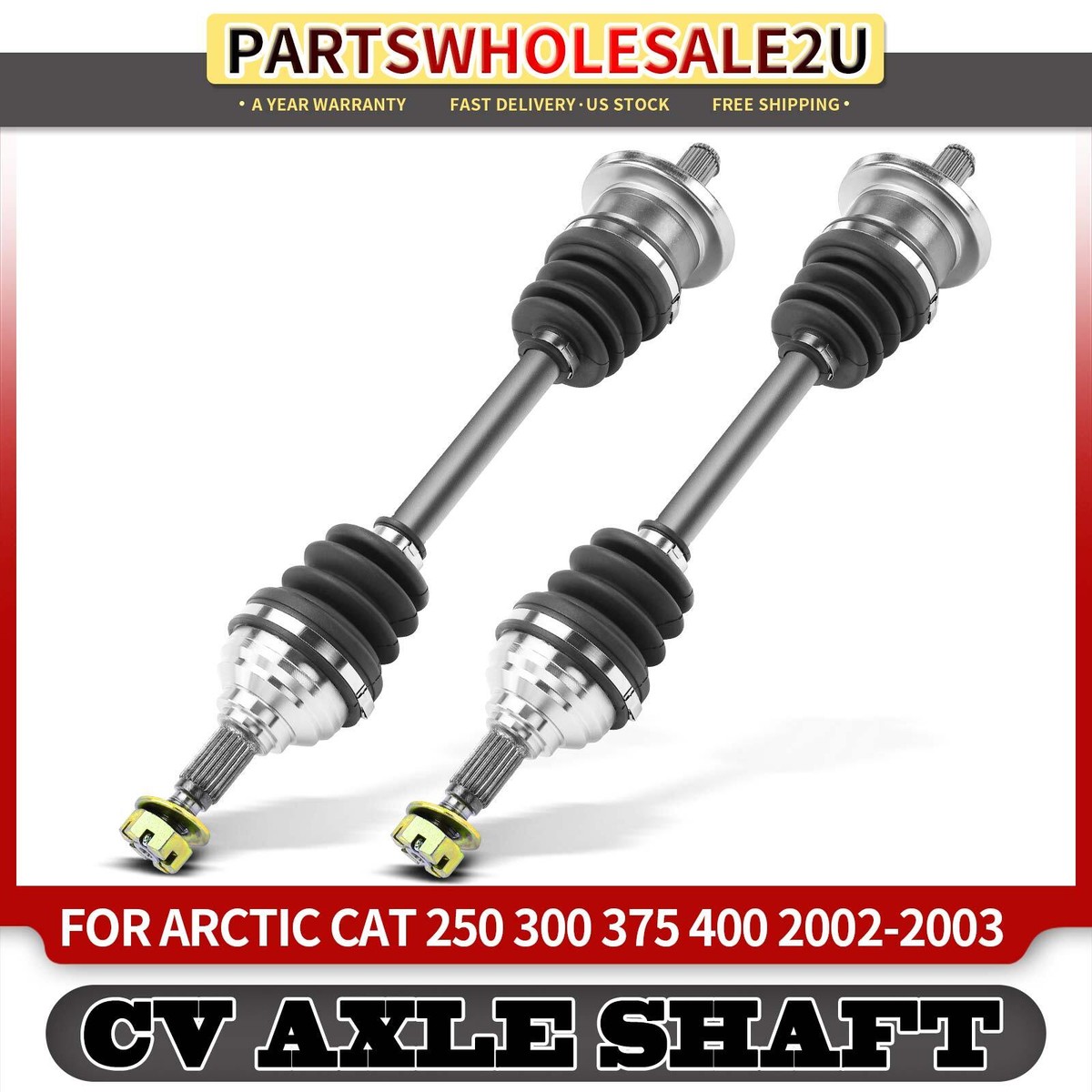 Caltric Front Right CV Axle Shaft Compatible With Arctic Cat 375, 500 TBX 4x4 Auto 2002 & Other Models
