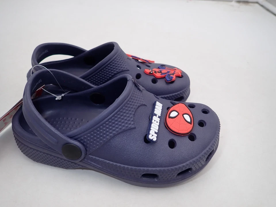 Zuecos Marvel para niños con dijes de goma extraíbles, suela antideslizante - azul marino talla 11,5 Foto 3 de 4
