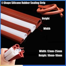 E-Shaped Silicone Rubber Sealing Strips Door Window Seal Gasket Strip 12mm-25mm