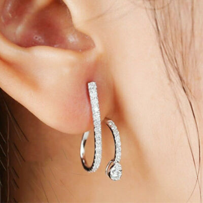CFIOZYOS Earrings,1.0ct-2.0ct D Color Brilliant Round Cut  1.0 Ct Sterling Silver Round Cut Diamond Earrings main image 1