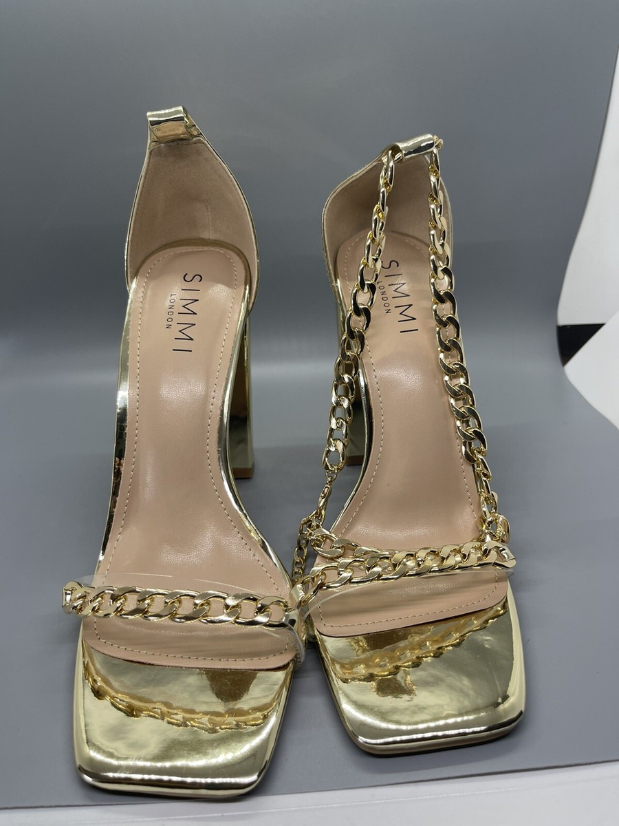 Toe Simmi Gold Heels SIMMI LONDON Women's Gold HEELS SZ