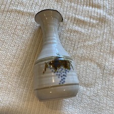 Vintage Octagonal Ceramic Creamer Pitcher with Floral Decal & Cobalt Blue Interior — listing 2