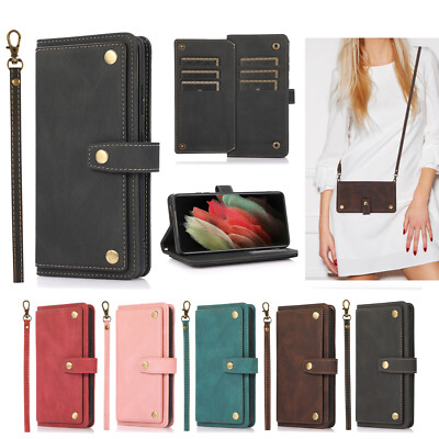 For Samsung Galaxy S22 Ultra S22 S22 9 Card Wallet Case With Shoulder Strap Ebay For Samsung Galaxy S22 Ultra S22 S22 9 Card Wallet Case With Shoulder Strap Ebay