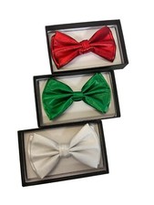Christmas color Holiday 3PCS Bow Tie for men RED GREEN  WHITE