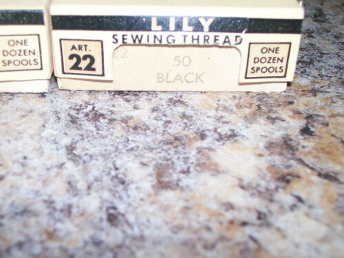 Vintage Lily Mill Co Sewing Thread 36 X 35 Yards ea Black White 3 Original Boxes - Picture 9 of 11