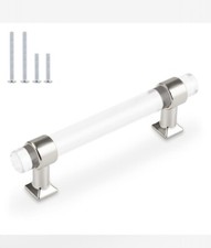 4" Center Drawer Pull Handles Cabinet Pulls Clear Acrylic Polished Chrome