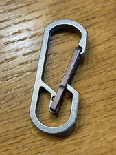 Titanium Carabiner Snap Spring Hook Clip, EDC Keychain, Key Ring, Dark Bronze