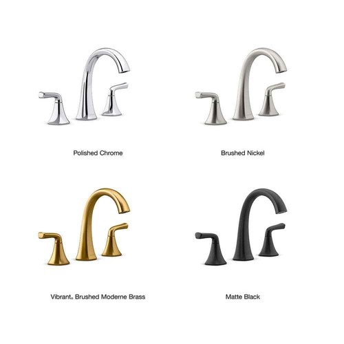 KOHLER Sundae 8 in. Widespread 2-Handle Bathroom Faucet Vibrant Brushed Nickel - Picture 5 of 8