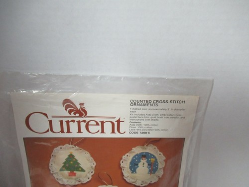 Current Christmas Tree Santa Snowman Angel Counted Cross Stitch Kit 1984 NIP - Picture 3 of 7