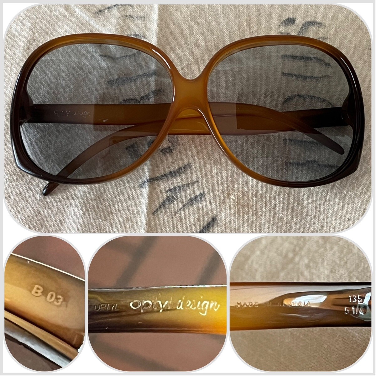 Vintage 1970s Optyl Oversized Sunglasses Austria Brown  display picture 1