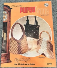 Vintage MACRAME PURSE TIME Booklet - 20 Designs CordCraft Knots Techniques 1978