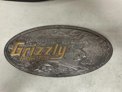 #ad Grizzly Industrial Fine Machinery Tool Cast Sign 11quot; x 5quot; Heavy Metal Sign Bear $47.50