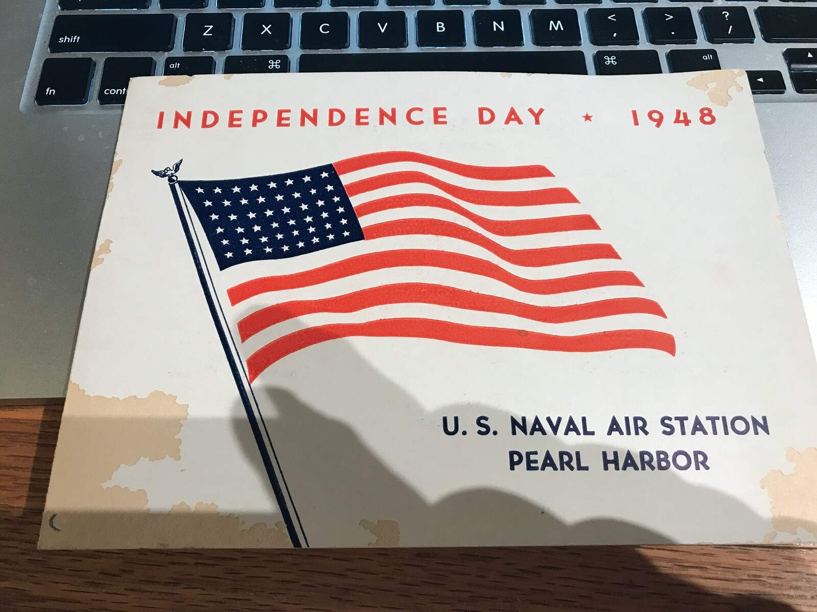 ALTRA Rarissimo Giorno dell'Indipendenza 1948 Stati Uniti STAZIONE NAVALE PEARL HARBOR* Menu