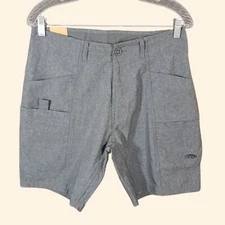 AFTCO Cargo Shorts Men 30 Diffuse M105 Gray Fishing UPF 40 Activewear Air O Mesh