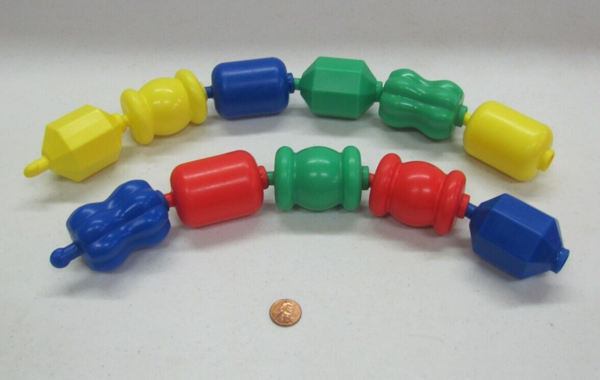 Mattel Snap-Lock Pop Beads Lot Of 11 Primary Colors Pre-School