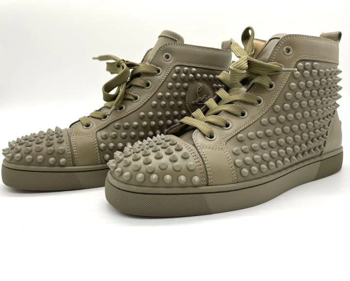 Christian Louboutin High Top Colorful Spikes Men Shoes